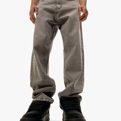 Streetwear Baggy Fit Jeans In Light Grey With Effect